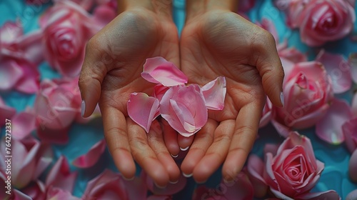 Person Holding Pink Rose