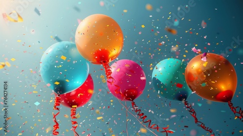 Colorful Balloons Floating in the Air