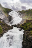 Kjosfossen Waterfall between Flam and Myrdal in Norway