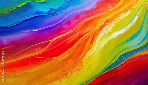 Abstract Spectrum: Vibrant Painted Waves in Acrylic