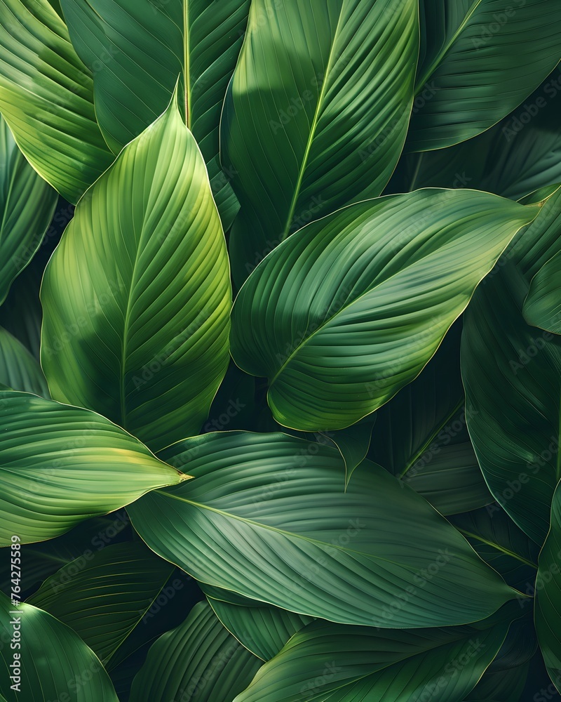 Close up tropical Green leaves texture and abstract background., Nature concept., dark tone. Close up tropical Green leaves texture and abstract background., Nature concept., dark tone.