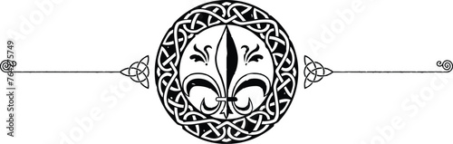 Elegant Celtic Symbols Header - Spiral, Triquetra, Knot Ring, Fleur de Lys photo