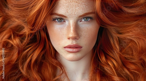 Woman With Red Hair and Freckles