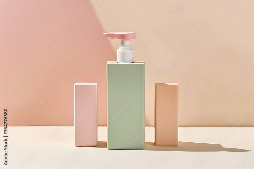 Bottle of Lotion on Table Bottle of Lotion on Table