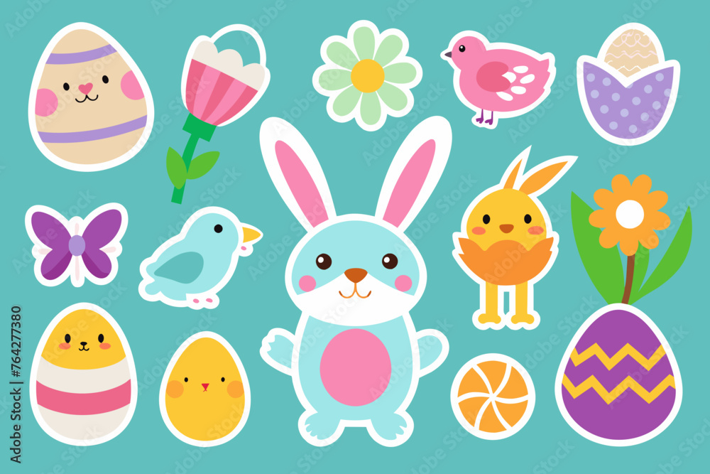 easter stickers vector illustration easter stickers vector illustration