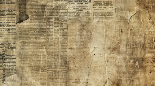 A background texture featuring an old newspaper, providing a vintage grunge aesthetic with ample space for text overlay