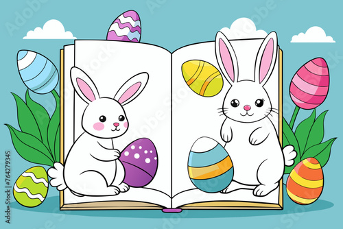  les eufs et lapins pack coloring book