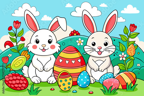  les eufs et lapins pack coloring book