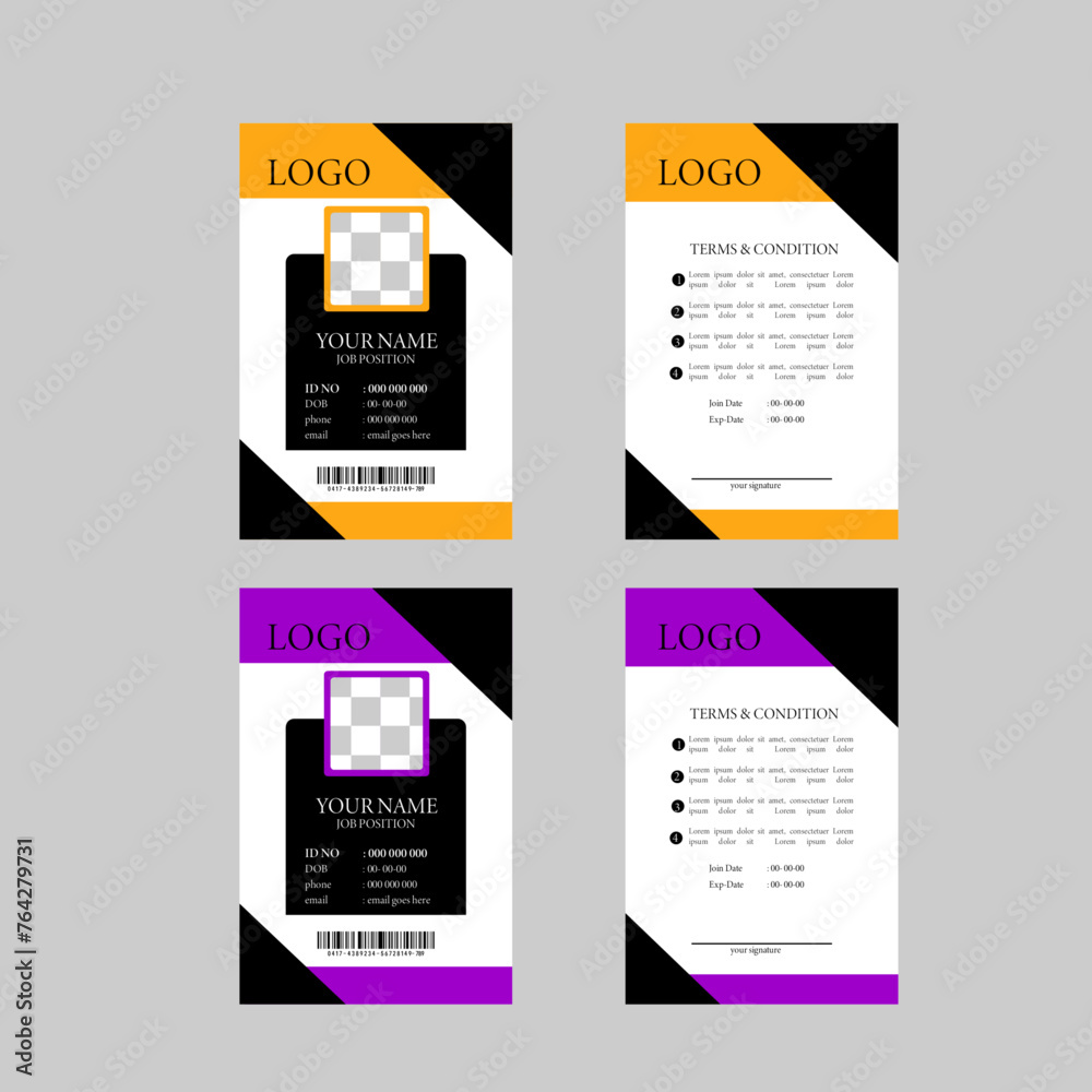 Corporate Id card design template - vector