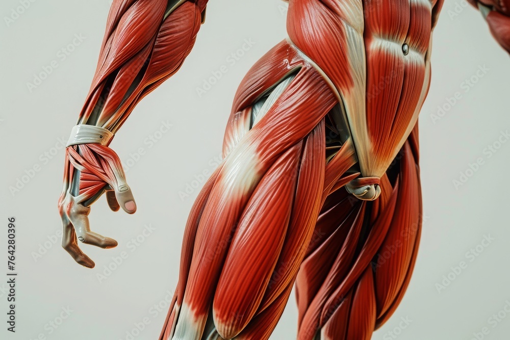 A man proudly shows off his well-defined muscles, highlighting his strength and fitness, A detailed depiction of human muscles in a bodybuilding perspective, AI Generated A man proudly shows off his well-defined muscles, highlighting his strength and fitness, A detailed depiction of human muscles in a bodybuilding perspective, AI Generated