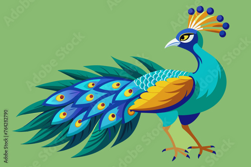 a bird peacock vector illustration  © Nayon Chandro Barmon