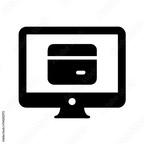 Online business transaction and shop icon vector elemant illustration