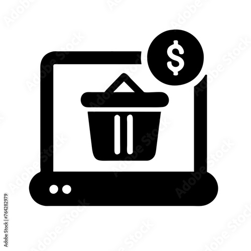 Online business transaction and shop icon vector elemant illustration