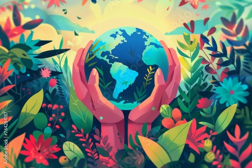 a modern illustration about of earth day  