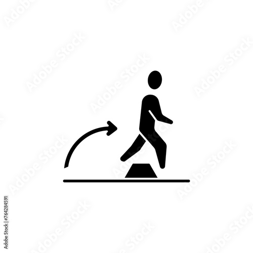step over concept line icon. Simple element illustration. step over concept outline symbol design.