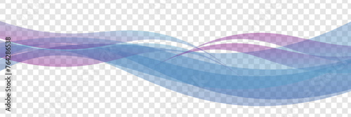 Abstract Blue Wave on Background. Vector Illustration