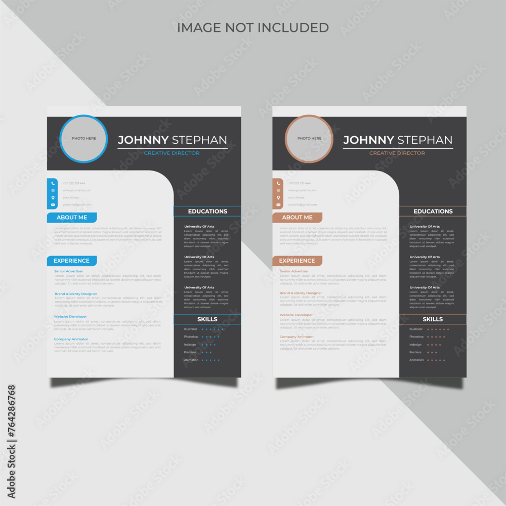 Creative Modern resume and Vector Template for job application, Minimalist resume design.