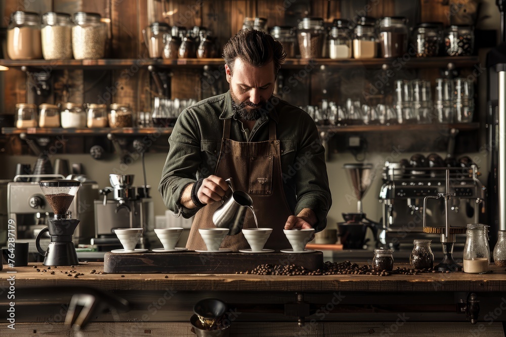 Barista Excellence: Focused on the Art of Coffee Pouring