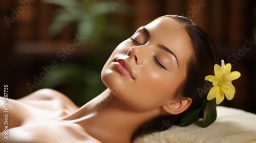 Woman relaxing and enjoying luxurious spa treatment for ultimate relaxation and rejuvenation