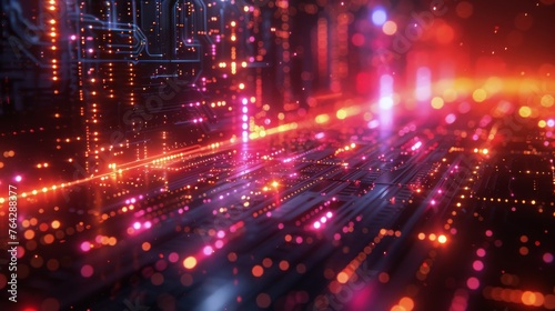 Glowing Squares in Computer Generated Image