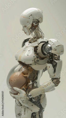 illustration of a pregnant robot © Jane
