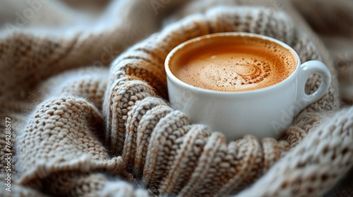 Cappuccino Cup on White Saucer