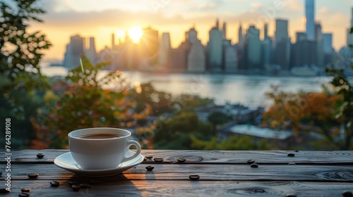 Cup of Coffee on Wooden Table