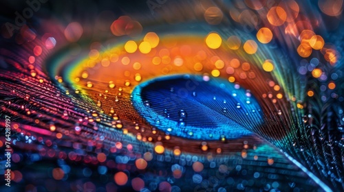 Close Up of a Peacocks Feathers