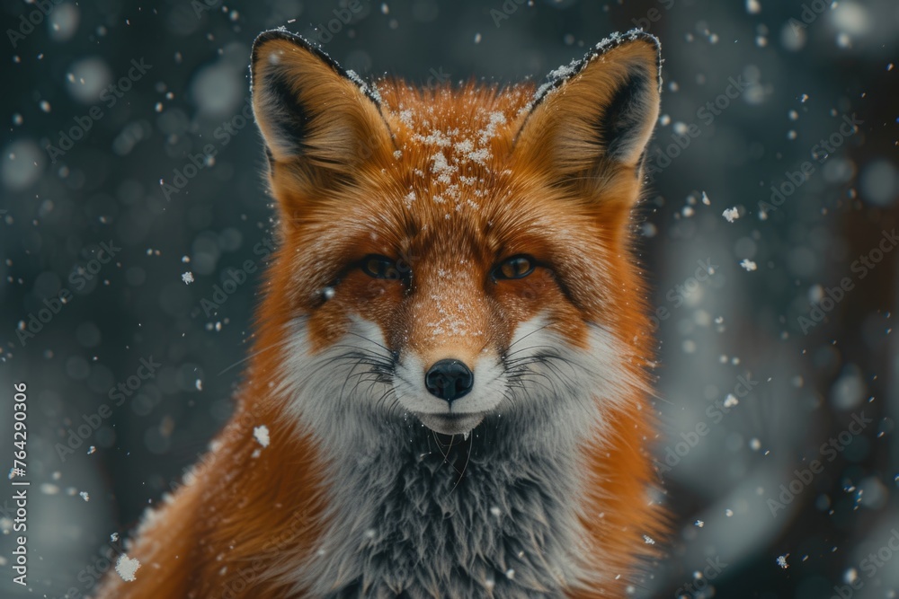 Enchanted Red Fox in a Glistening Winter Scene
