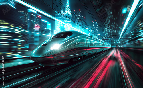 Urban Velocity: High-Speed Train Cityscape