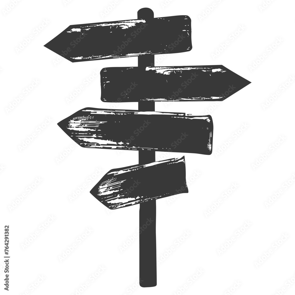 Silhouette steel directional signboard black color only Silhouette steel directional signboard black color only