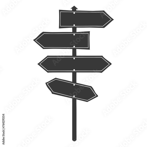 Silhouette steel directional signboard black color only © NikahGeh