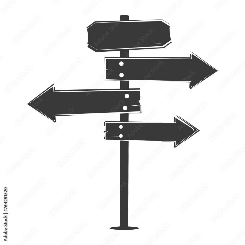Silhouette steel directional signboard black color only Silhouette steel directional signboard black color only