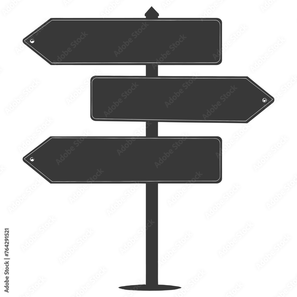 Silhouette steel directional signboard black color only Silhouette steel directional signboard black color only