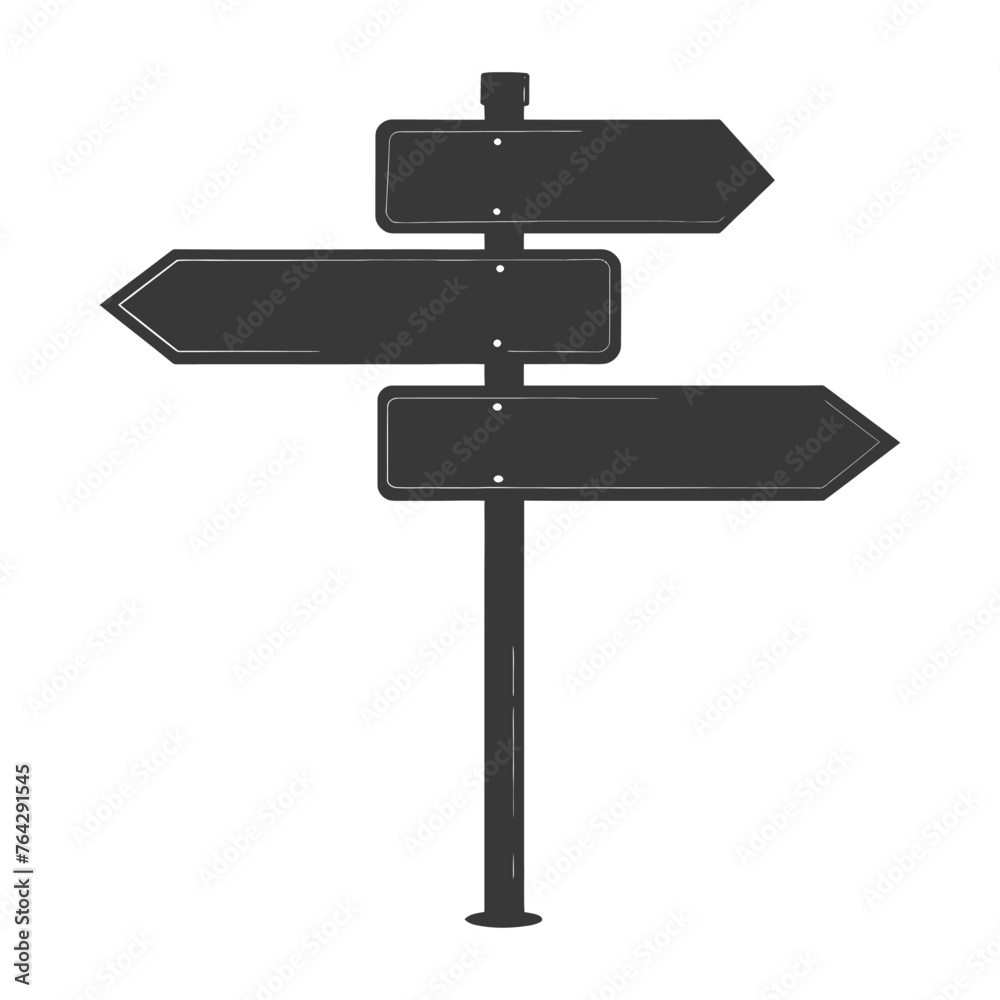 Silhouette steel directional signboard black color only Silhouette steel directional signboard black color only