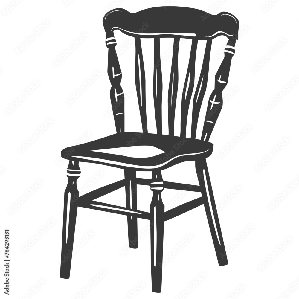 Silhouette Wooden Chair black color only