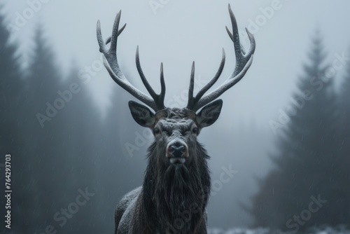 Majestic portrait of a deer with antlers © Landscape Planet