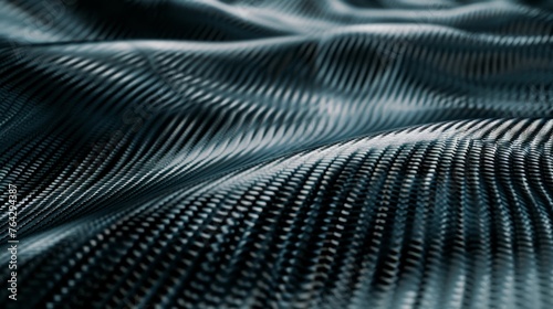 A texture panorama of black carbon fiber, showcasing the material used in advanced manufacturing and design