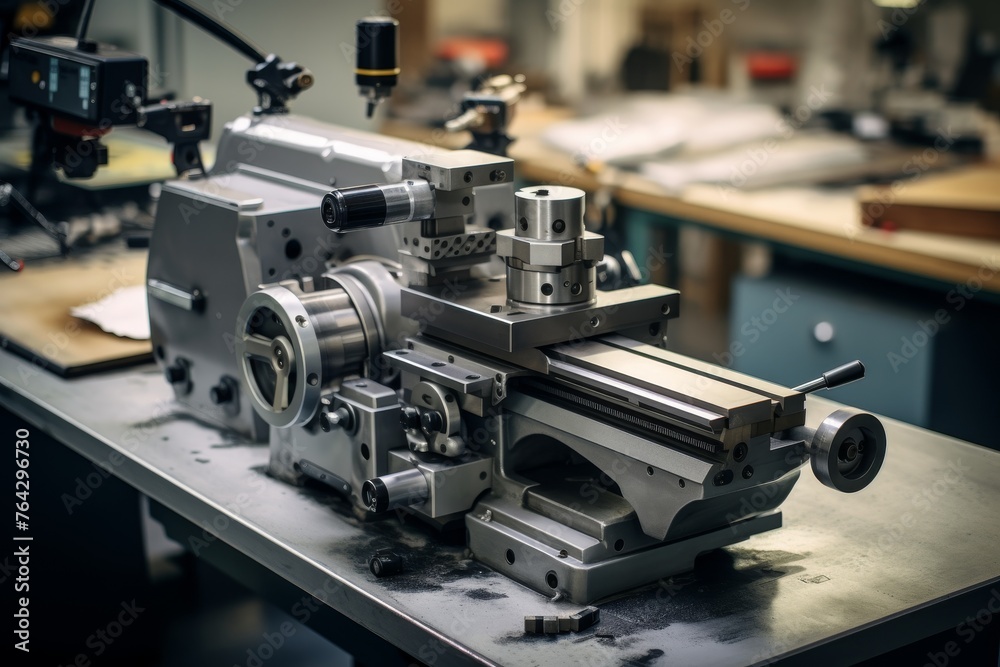 In-depth look at a precision milling vise in a factory environment displaying its solid structure and detailed engineering In-depth look at a precision milling vise in a factory environment displaying its solid structure and detailed engineering