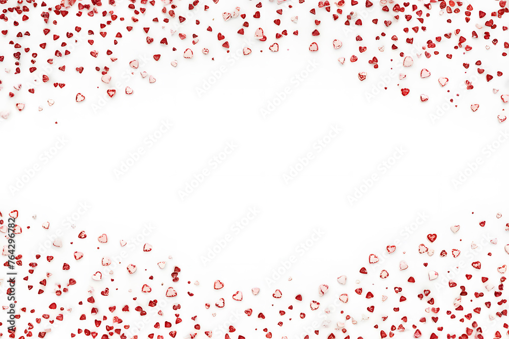 Valentine's day background with red and white hearts on white Valentine's day background with red and white hearts on white