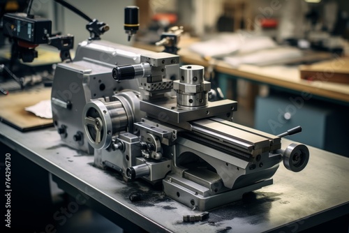 In-depth look at a precision milling vise in a factory environment displaying its solid structure and detailed engineering