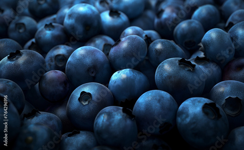 Pile of fresh blueberries