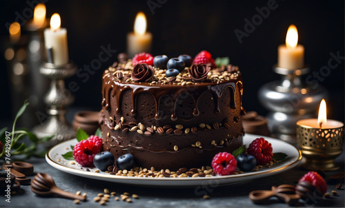 Chocolate Berry Cake  Experience pure bliss with our luscious Chocolate Berry Cake