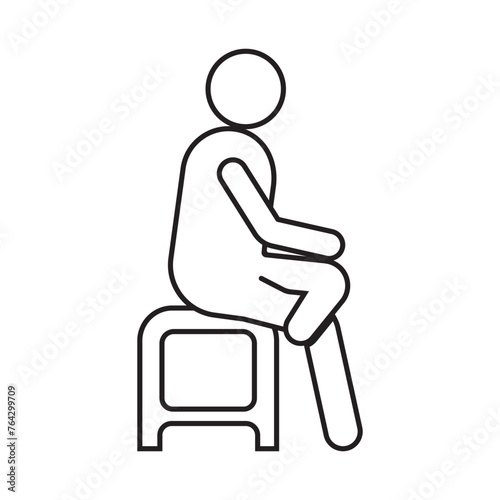 symbol of a person sitting relaxed