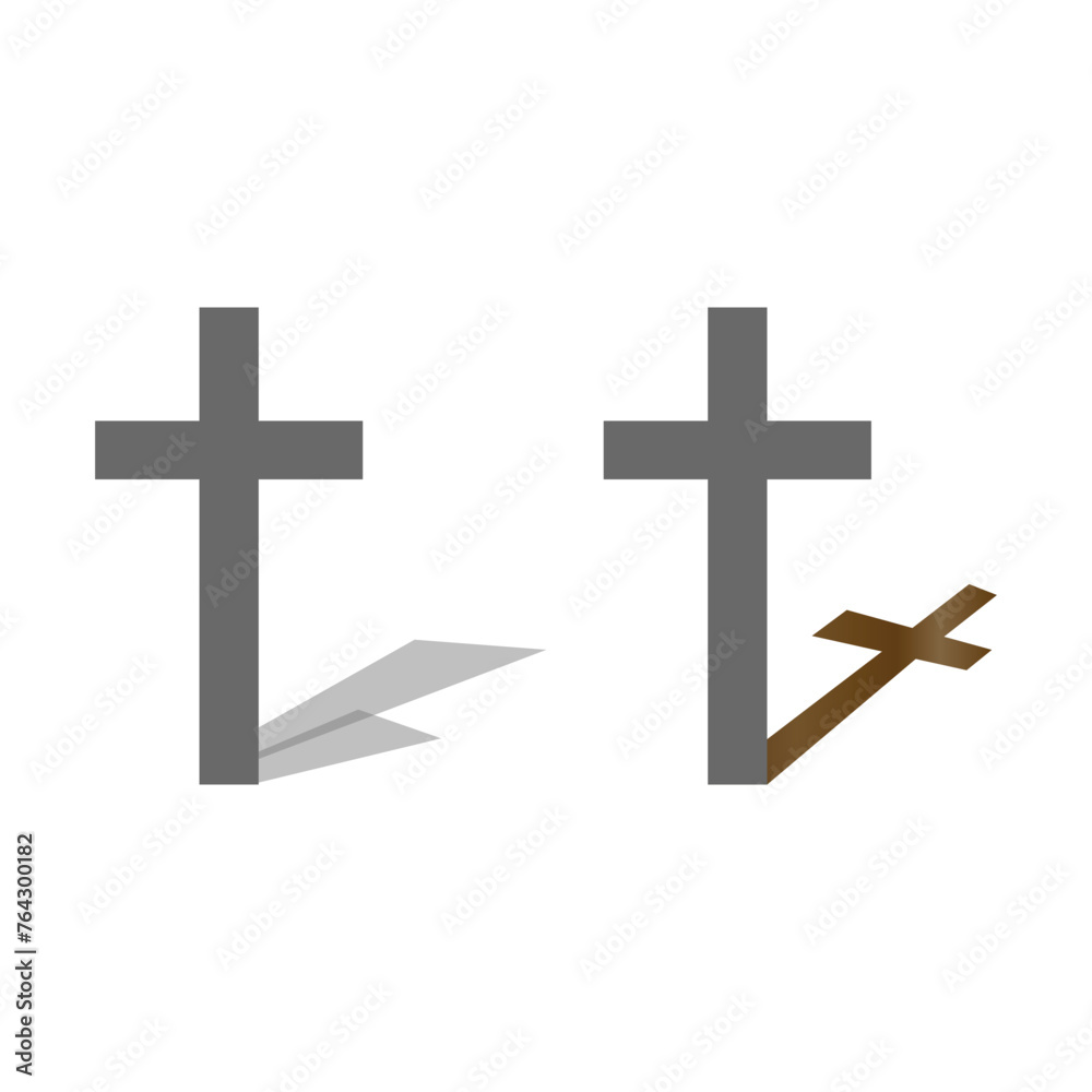 cross on a white