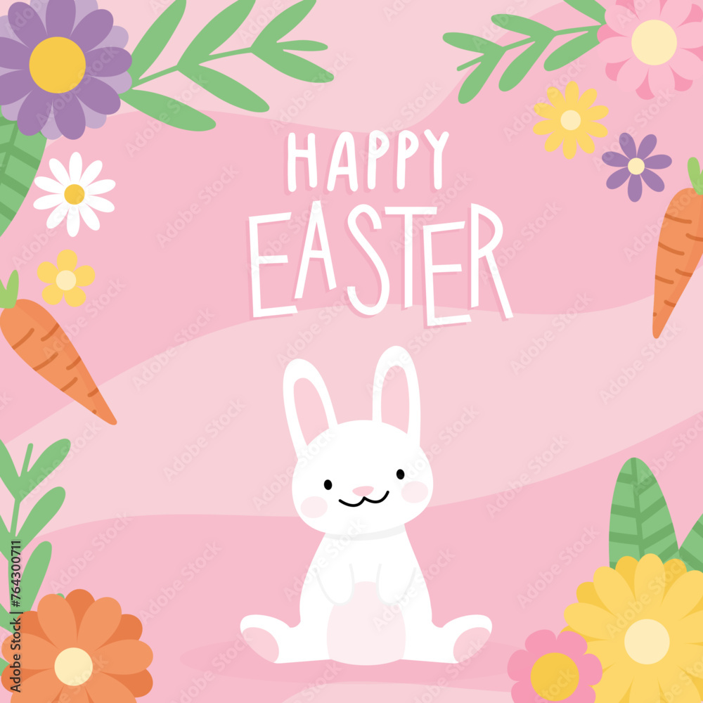happy easter cards with bunny cute adorable