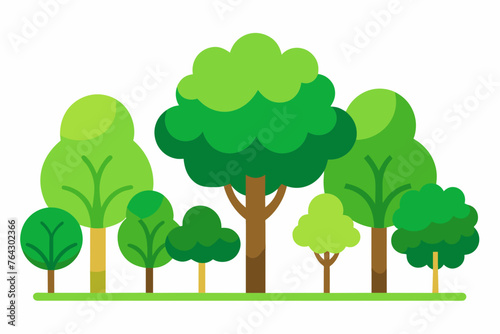 tree set vector illustration