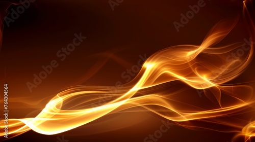 a close up of a fire on a black background with a blurry image of a wave of orange and yellow smoke.