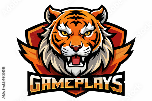 Fototapeta Naklejka Na Ścianę i Meble -  gameplays logo with tiger 