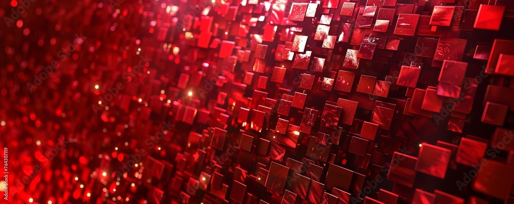 Obraz premium Abstract red background with cubes.